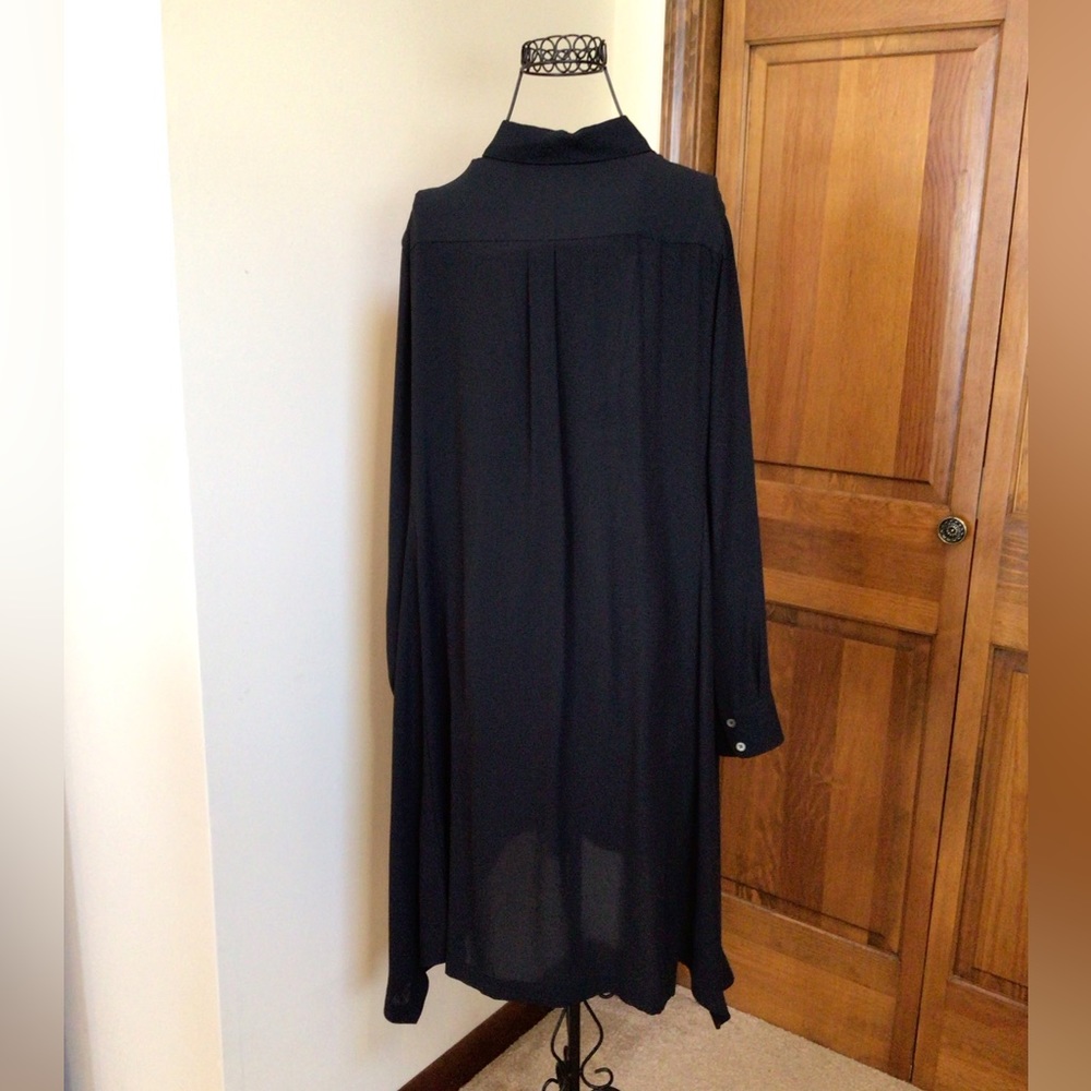 Soft surroundings navy button down dress, large, navy - Picture 4 of 7